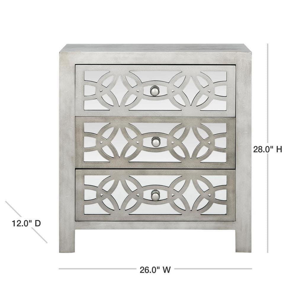 Tasha 3 Drawer Chest - AMH1505 - Grey - Safavieh Couture