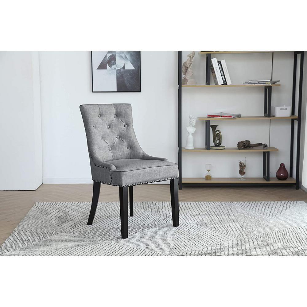 Christopher Knight Home Maggie Contemporary Tufted Armless Dining Chairs (Set of 2), Light Gray/Fabric