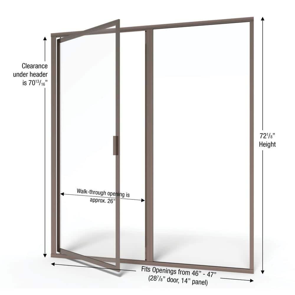 Deluxe 47" x 72.13" Pivot Framed Shower Door
