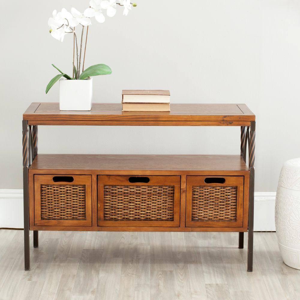 Joshua Media Console - AMH6532A - Brown - Safavieh Couture
