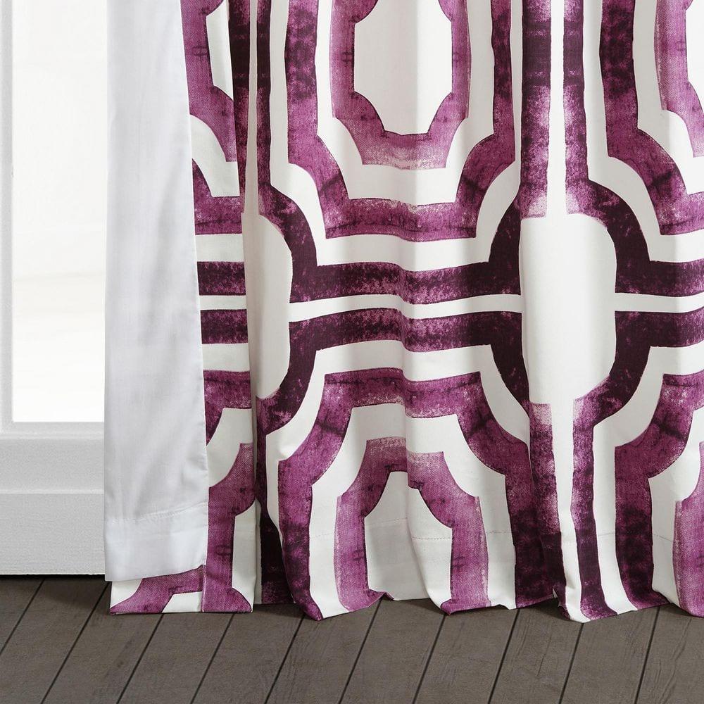 Mecca Pink Printed Cotton Curtain (1 Panel), Mecca Pink, 50W X 108L