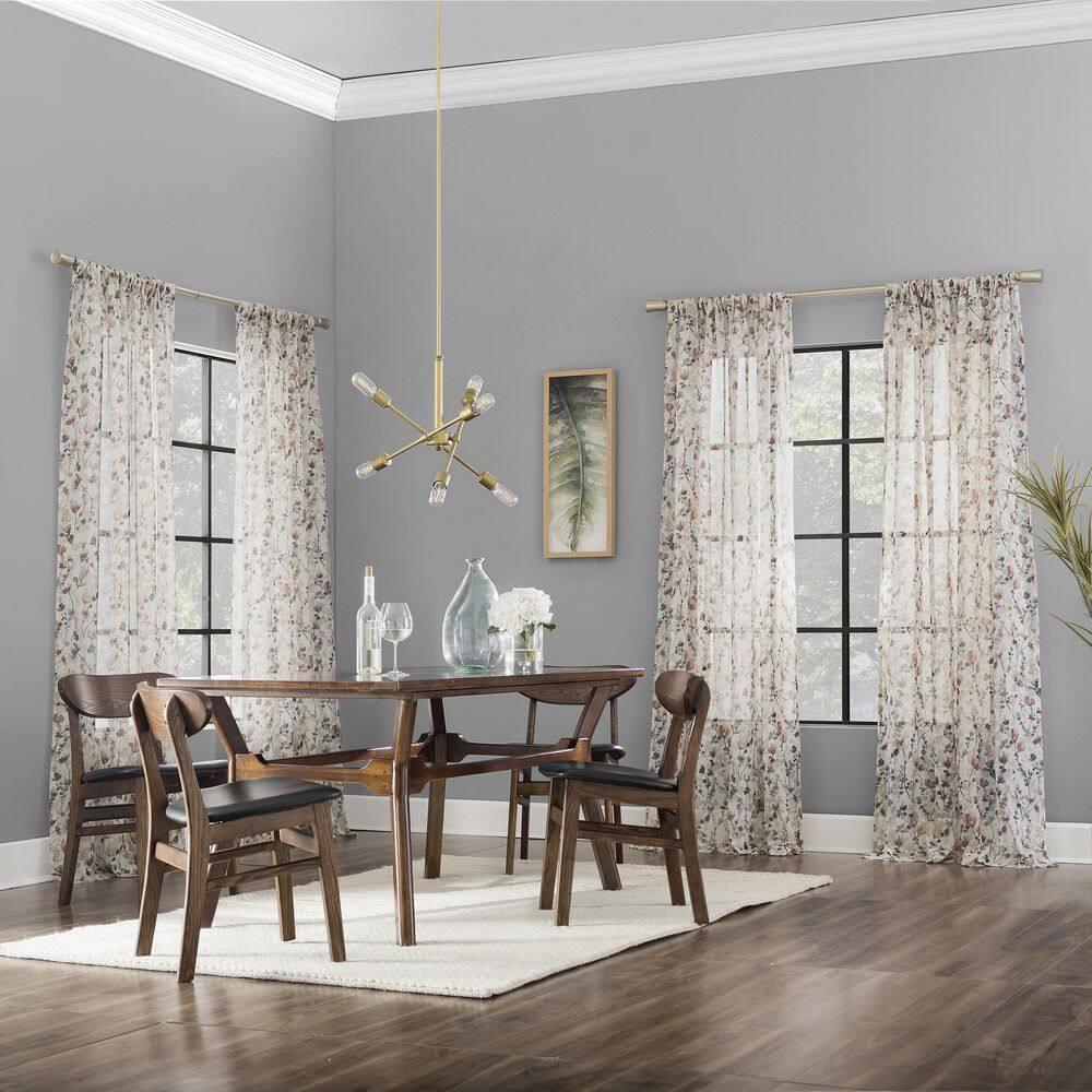 Scott Living Jessa Linen Blend Floral Semi-Sheer Rod Pocket Single Curtain Panel & Reviews | Wayfair