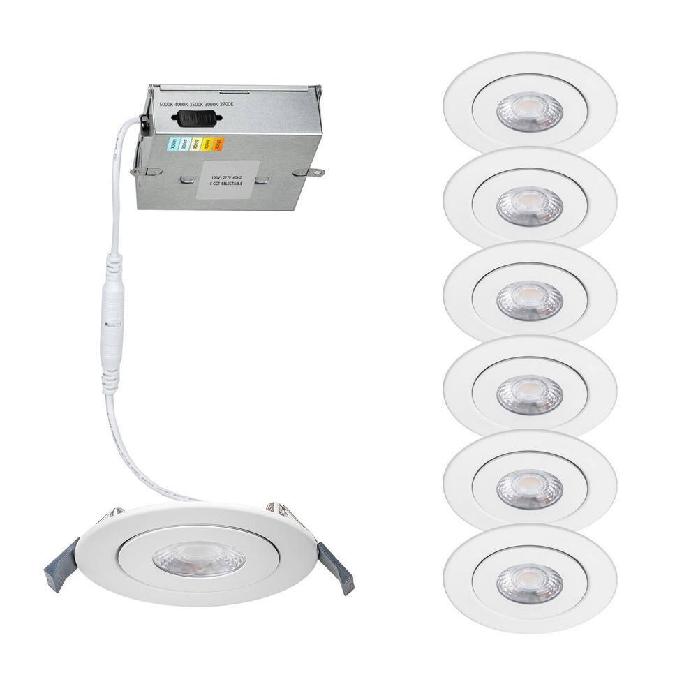 Lotos 4.75'' Selectable Color Temperature Dimmable Air-Tight IC Rated LED Canless Recessed Lighting Kit