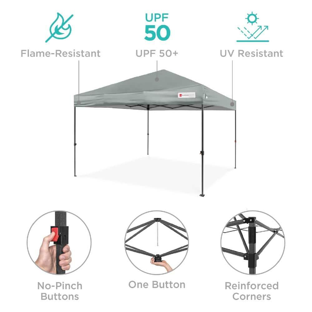 Best Choice Products Best Choice Products Easy Setup Pop Up Canopy W/ 1-Button Setup, Wheeled Case, 4 Weight Bags