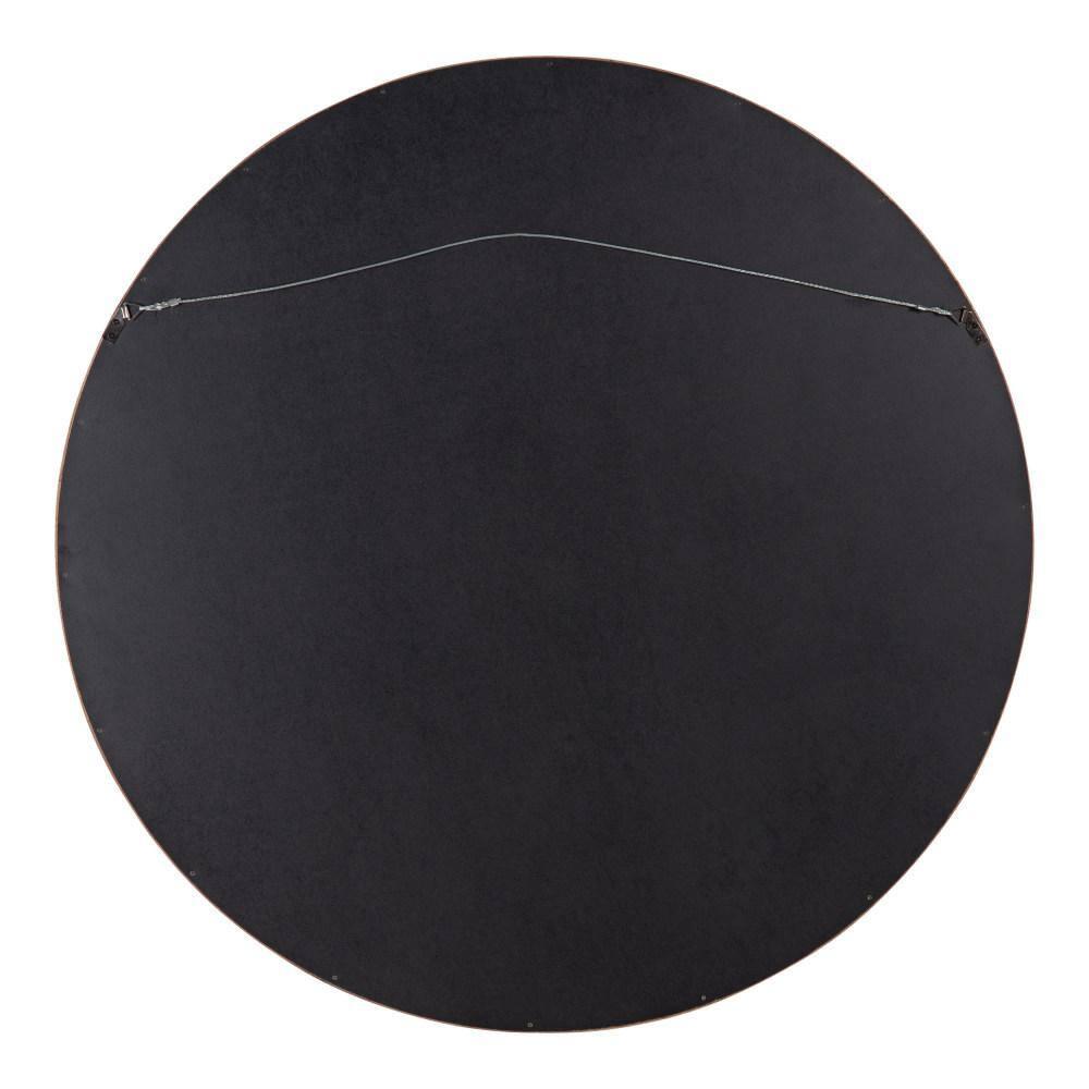 36" Hutton Round Wall Mirror Walnut Brown - Kate & Laurel All Things Decor: Modern Wood Frame, Wall Mount