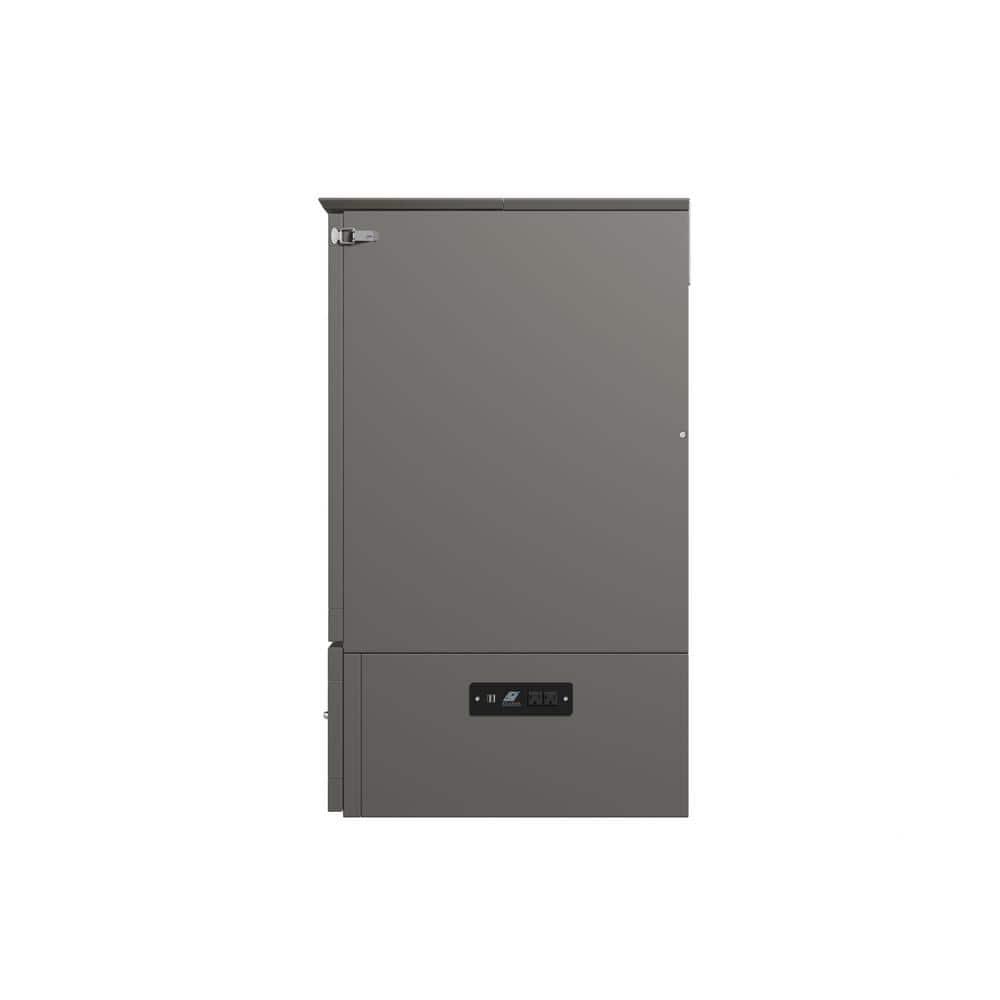 AFI Hamilton Twin XL Solid Wood Murphy Bed Chest with Built-In Charger in Gray