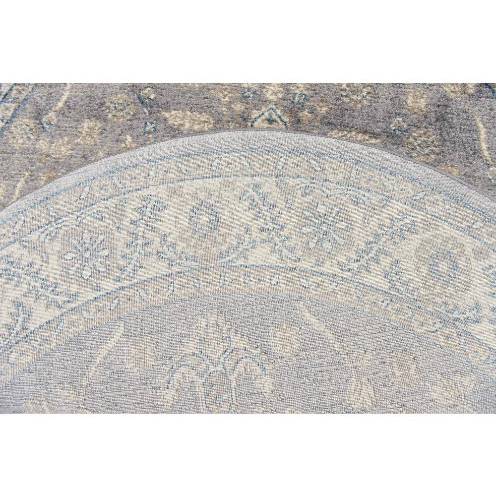 Unique Loom 5' 1 x 5' 1 Round Gray Salzburg Altstadt Area Rug