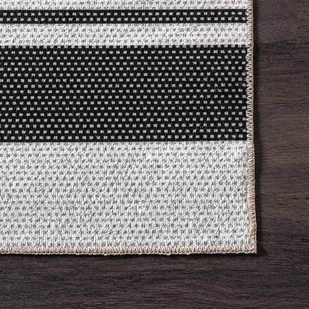 Nuloom Lena Pet Friendly Machine Washable Striped Area Rug, 3' x 5', Charcoal