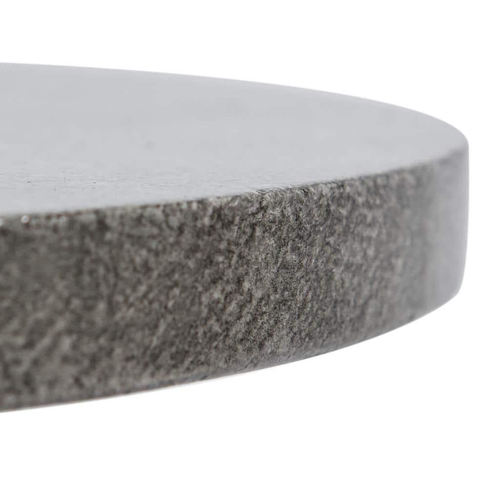 Style Craft Contemporary Round Concrete Side Table, Gray/Bronze