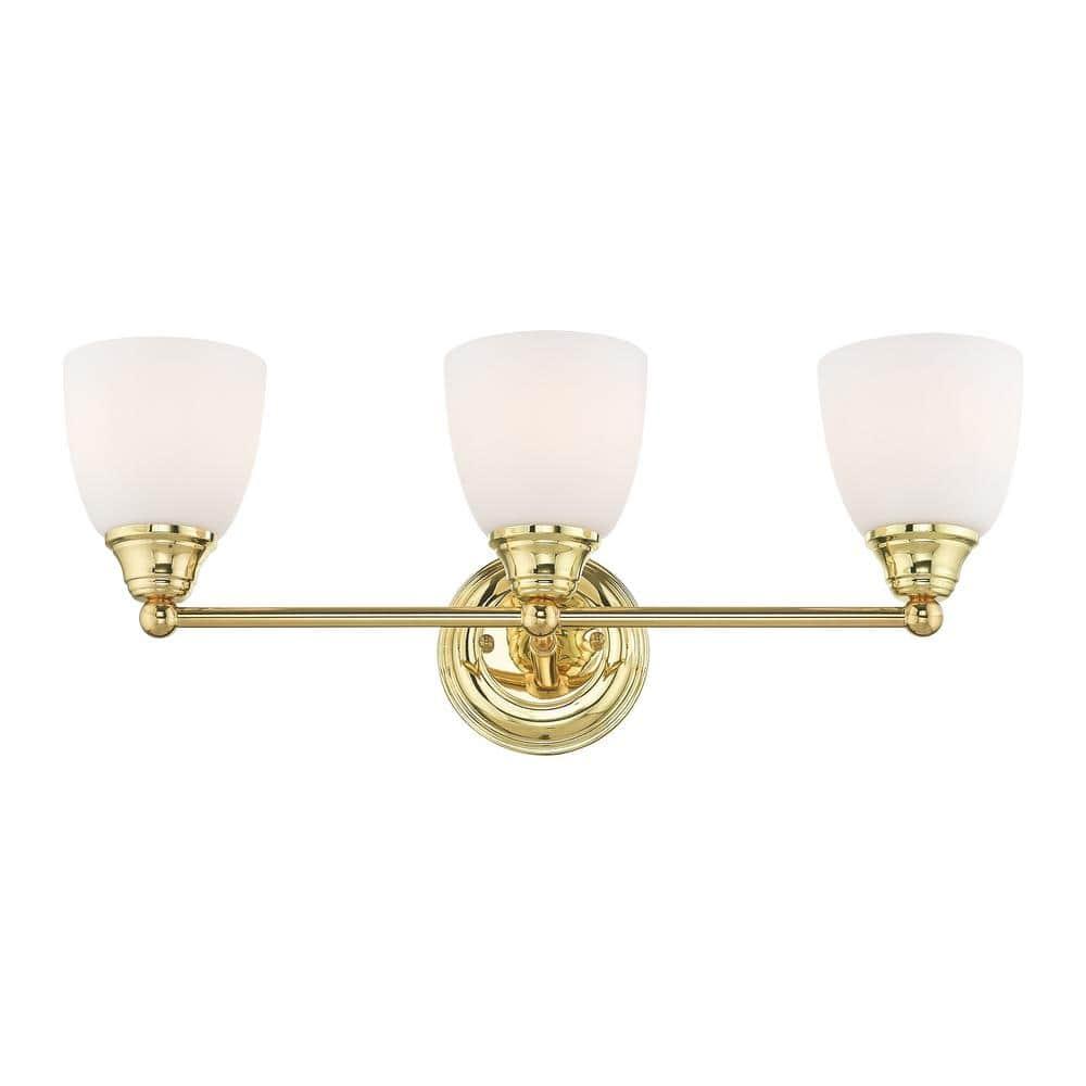 Livex Lighting Somerville 3 - Light Vanity in  Polished Brass