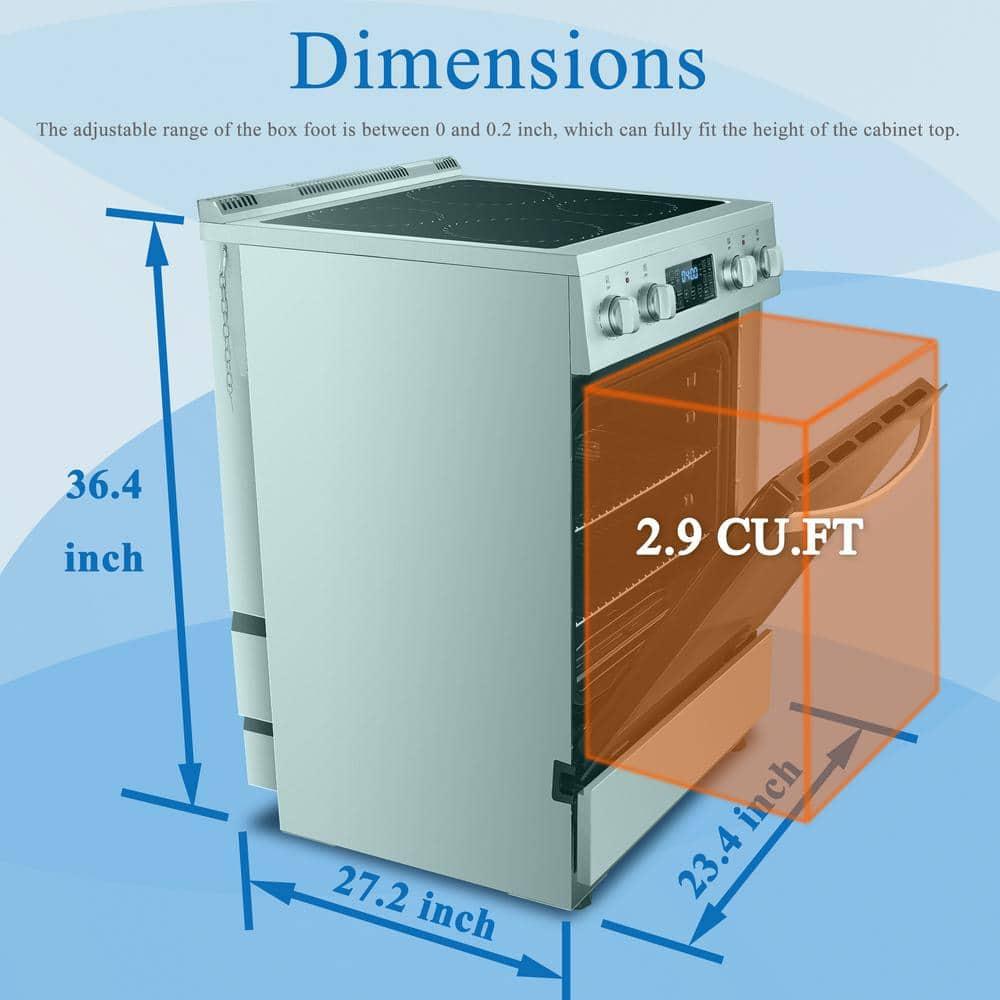 Lanbo Lanbo 24 Inch 2.9 Cu.ft Freestanding Electric Range with Air Fry, Rotisserie and True Convection Oven, Stainless Steel LBERT24RCSAA