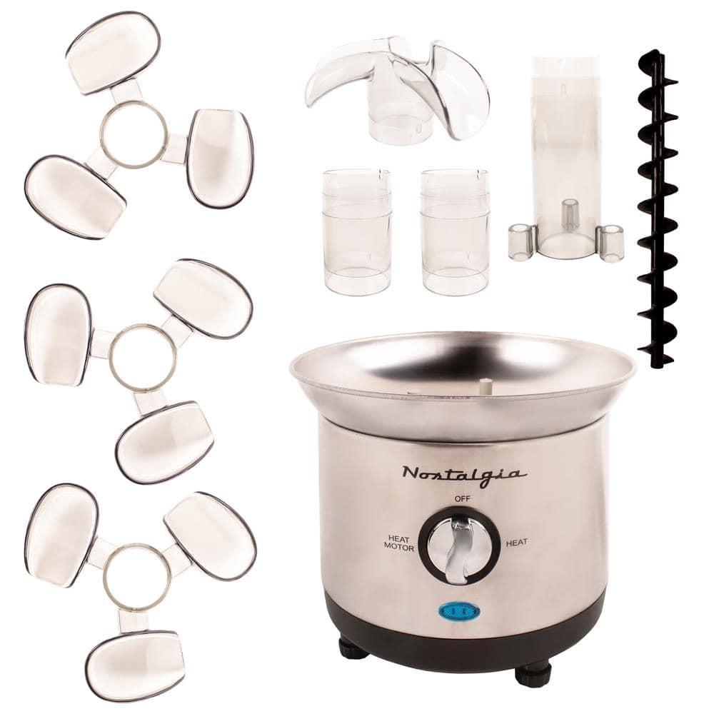 Nostalgia NCFF1000SS 2-Pound Stainless Steel Cascading Fondue Fountain - Chocolate, BBQ Sauce, Ranch, Nacho Cheese, Buffalo Sauce
