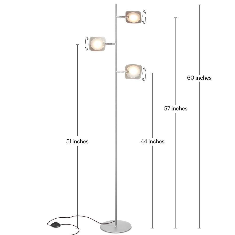 Brightech Tree Industrial LED 3-Way Dimming Floor Lamp with 3 Adjustable Spot Lights