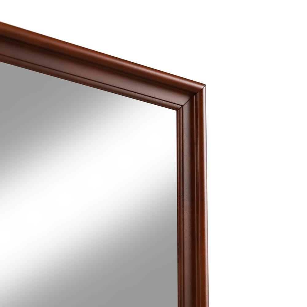 Furniture of America Toni Wood 6-Drawer Dresser with Mirror in Cherry