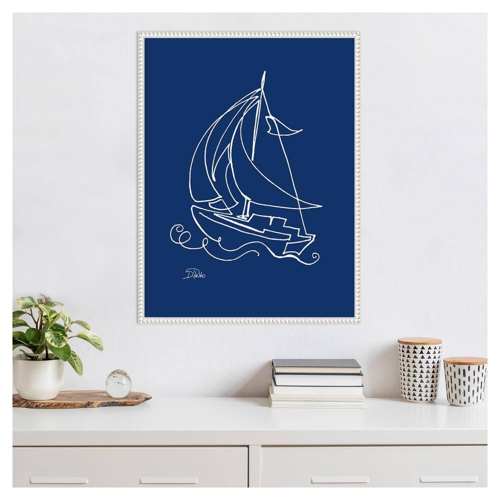 Amanti Art Little Sail On Blue by Patricia Pinto Canvas Wall Art Print Framed 23 x 30-in.