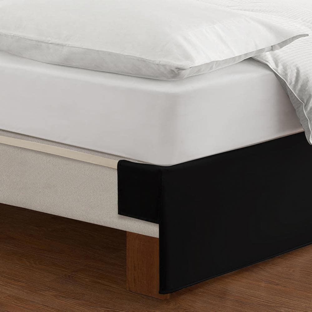 Bed Maker's Wrap-Around Hassle Free, Never Lift Your Mattress Tailored Bed Skirt, 14" Drop Length, King, Black