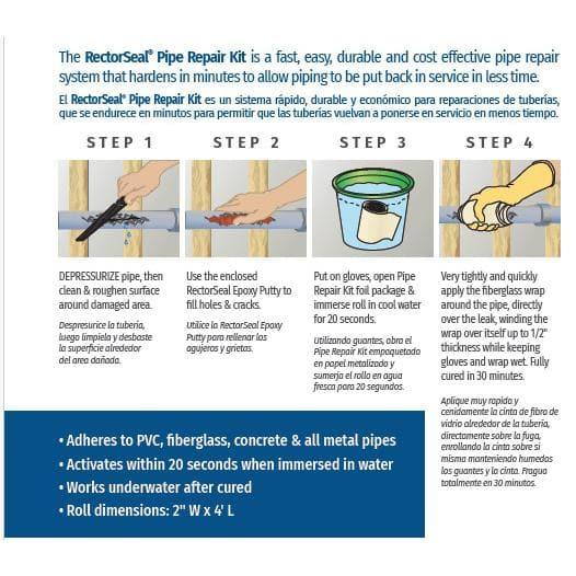 Pipe Repair Kit, PartNo P82112, by Rectorseal Corporation, Single Unit