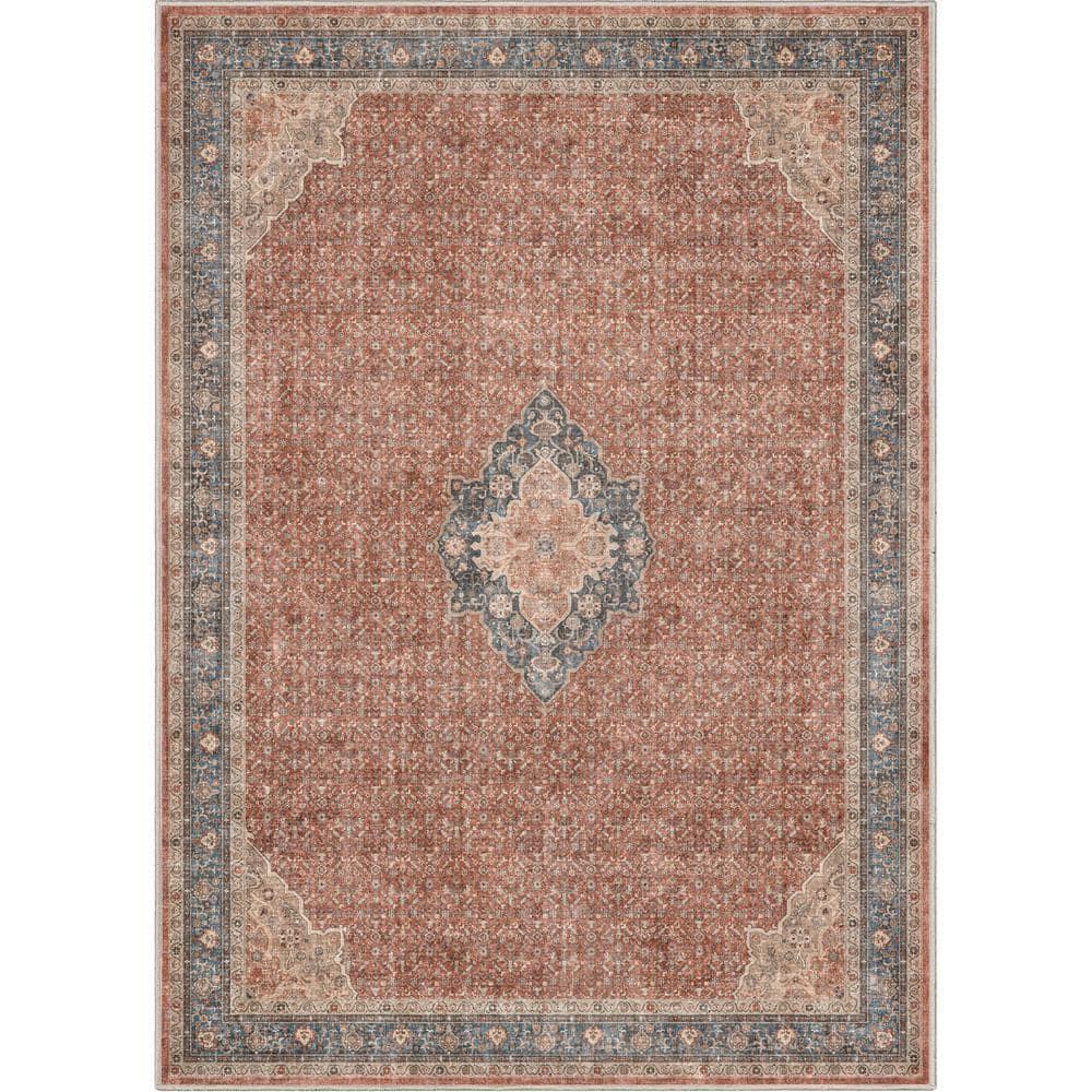 Well Woven Asha Lilith Vintage Oriental Red Blue 5'3" x 7'3" Area Rug