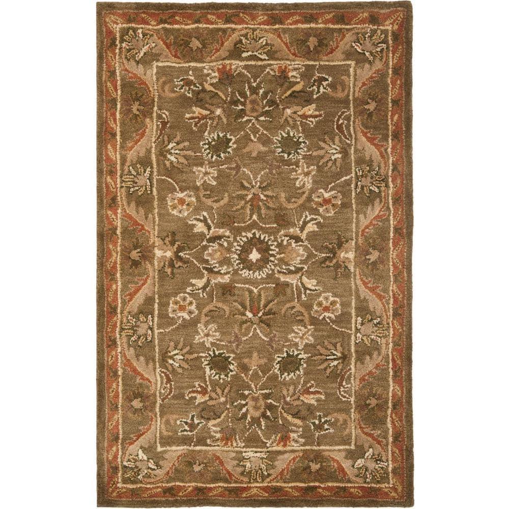 Antiquity AT52 Hand Tufted Indoor Accent Rug - Olive/Gold - 3'x5' - Safavieh