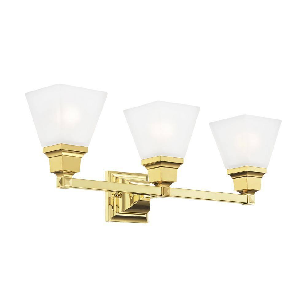 Livex Lighting Mission 3 - Light Vanity in  Polished Brass