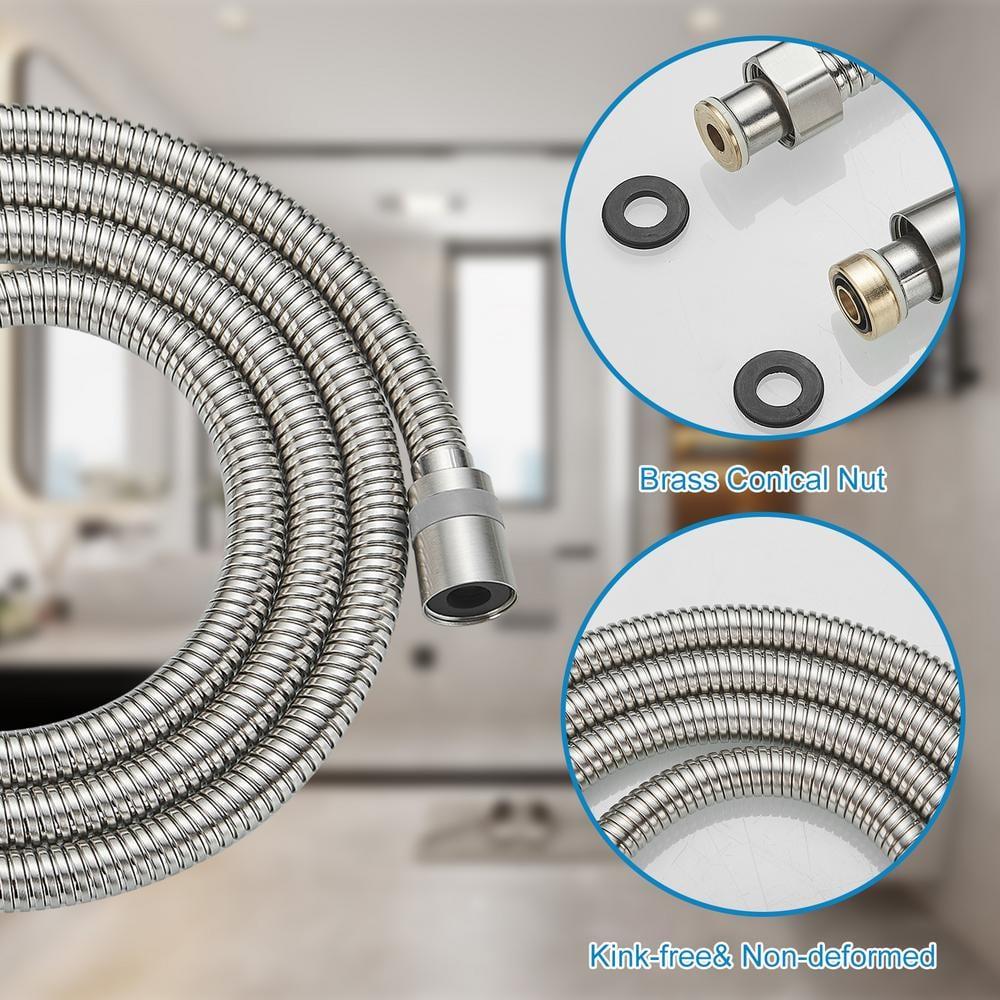 71 in. (5.9 ft.) Stainless Steel Replacement Shower Hose For Hand Held Shower Heads with Brass Insert In Brushed Nickel