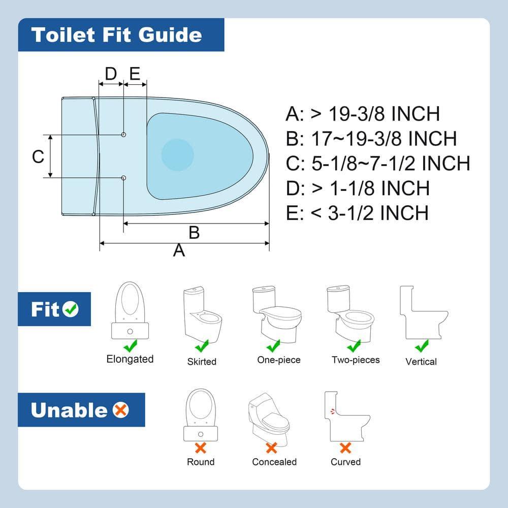 WoodBridge BID03 Smart Electric Bidet Seat: Auto Open/Close, Child Wash for Kids & Disabled via Wireless Remote, Heated Seat, Warm Water, Night Light & Deodorization