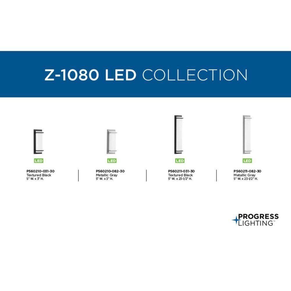 Progress Lighting Z-1080 LED Outdoor Sconce, 1 Light, Wall Light, Metallic Gray, Acrylic Shade