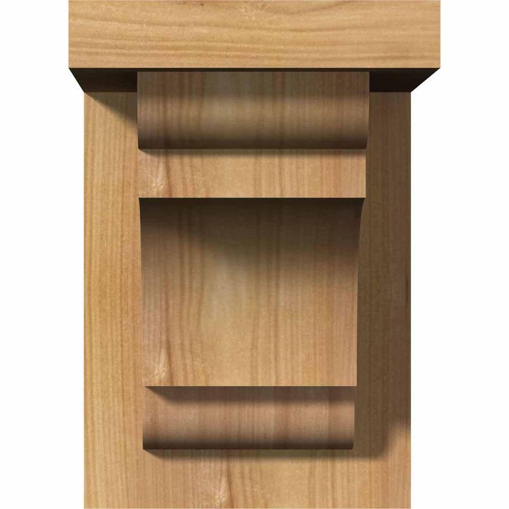 5 1/2"W x 8"D x 8"H New Brighton Smooth Corbel w/Backplate, Western Red Cedar