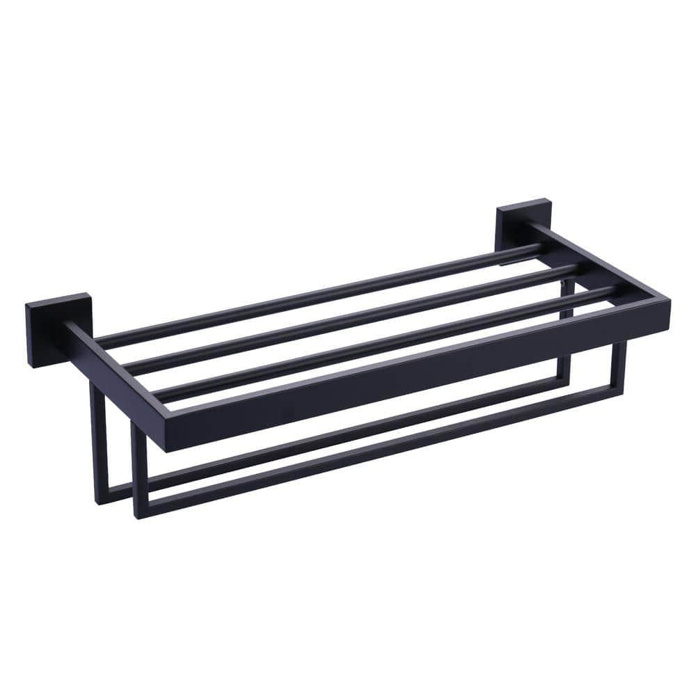 ARCORA AR5150101B-20 2-Tier Wall Mounted Stainless Steel Bathroom Towel Rack With 2 Towel Bars Square Rods