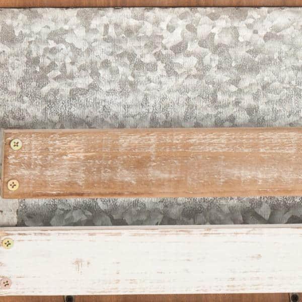 DecMode 28" x 23" Brown Wood Farmhouse Magazine Rack Holder