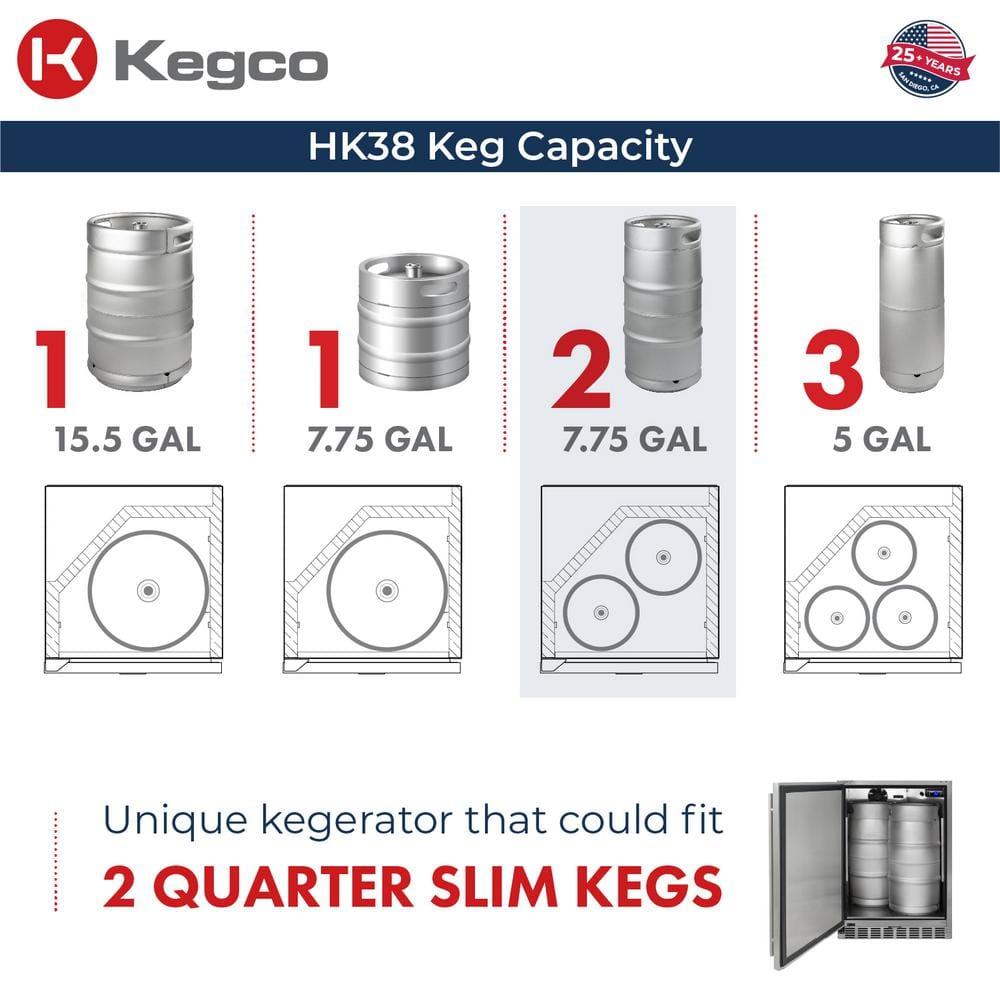 Kegco Kegco 24" Wide Outdoor Single Tap All Stainless Steel Built-In Kegerator with Kit