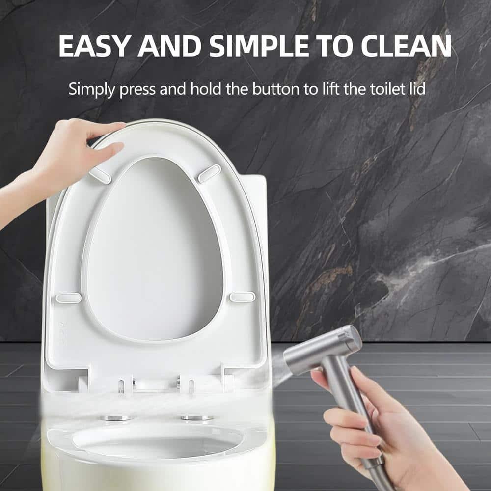 ABRUZZO 1.28 GPF Elongated Comfort Height One-Piece Toilet Floor Mounted (Seat Included), White