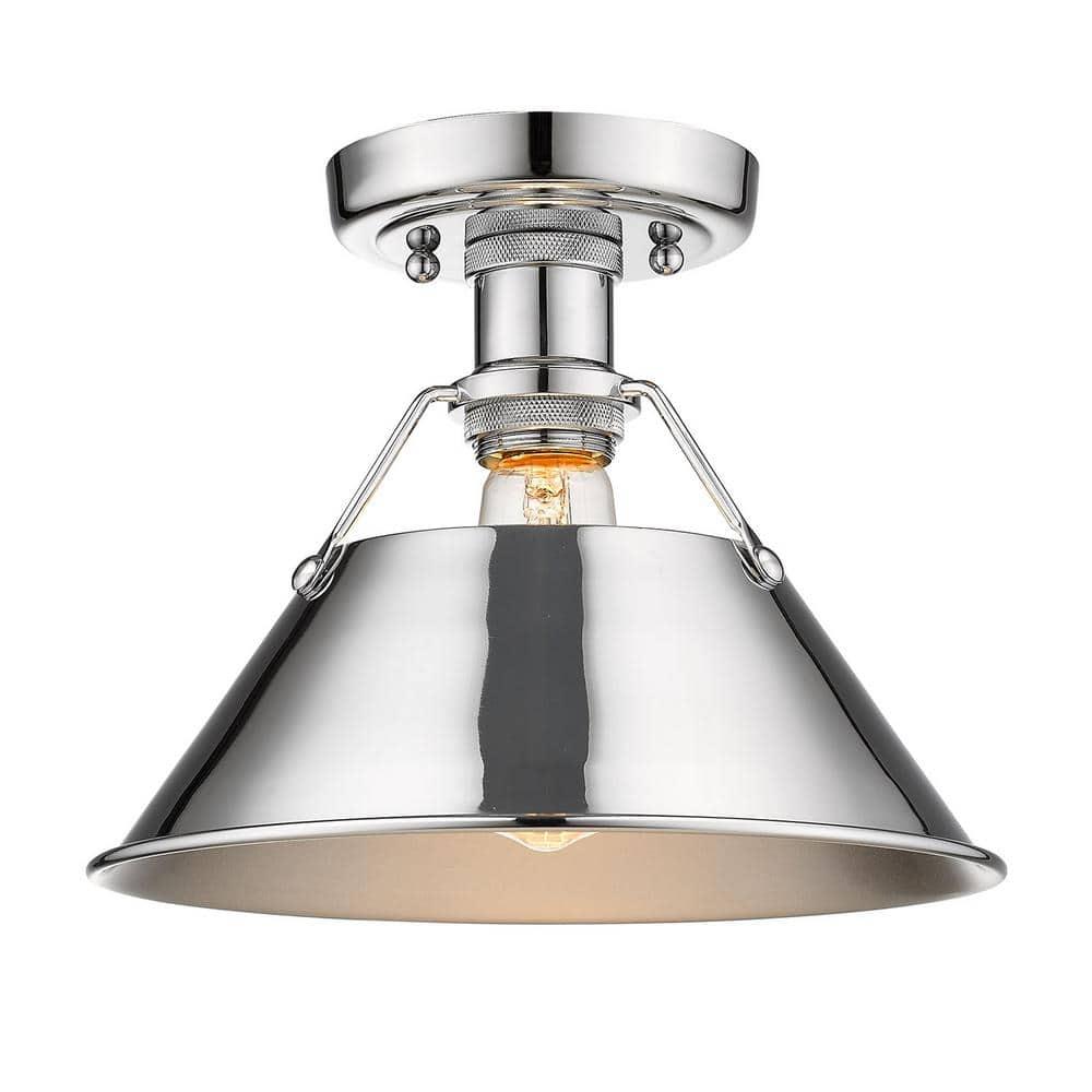 Golden Lighting Orwell 1-Light Flush Mount in Chrome