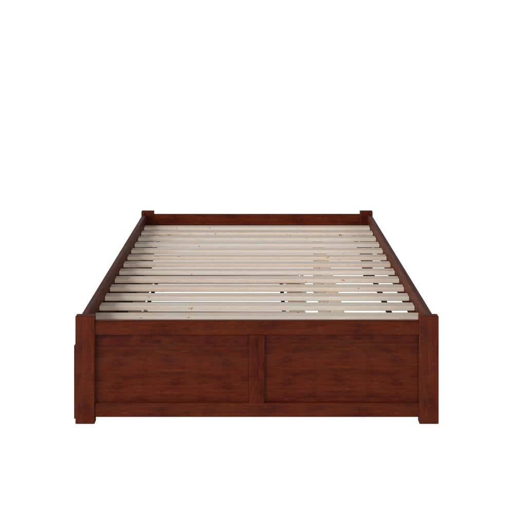 Concord Queen Bed with Footboard and Twin Extra Long Trundle in Walnut