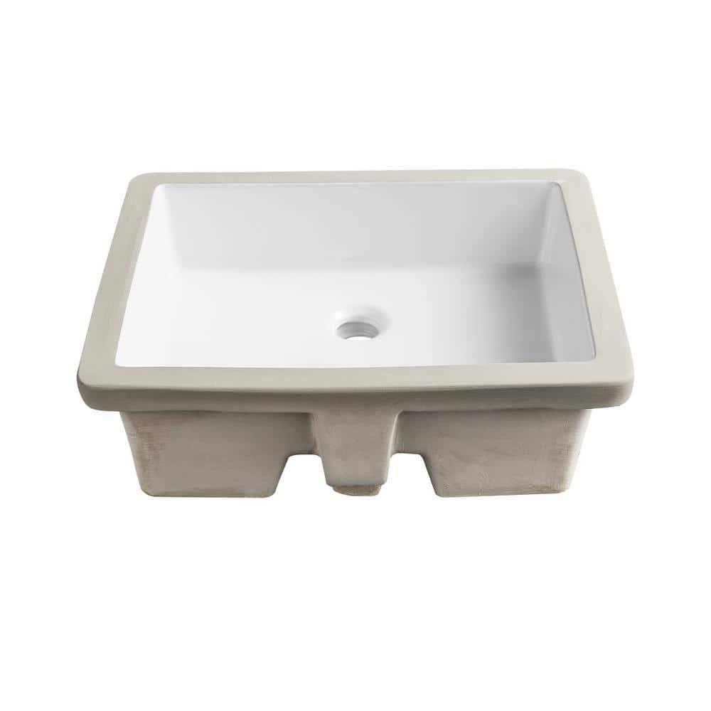 DeerValley Ursa 20" X 15.6" Rectangular Vitreous China Undermount Bathroom Sink with Overflow