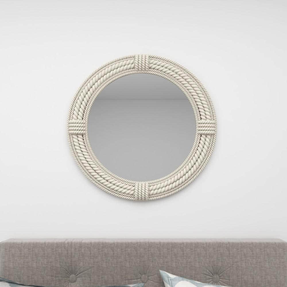 Birch Lane™ Frony Wooden Coiled Rope Room Wall Mirror with Wrapped Rope Accents