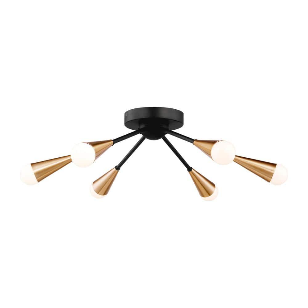 Andrea 6 Light Metal Semi Flush Mount