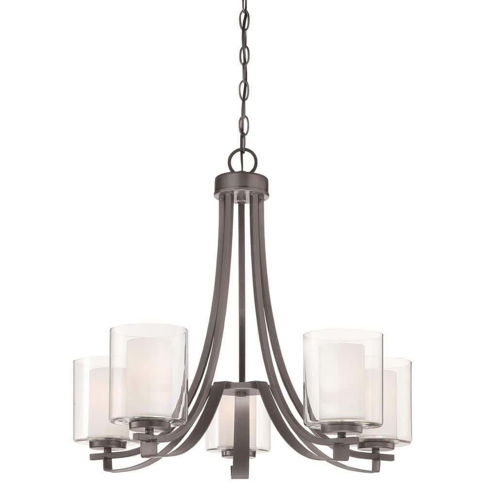 Minka Lavery 4105-172 Parsons Studio 5 Light Chandelier in Smoked Iron
