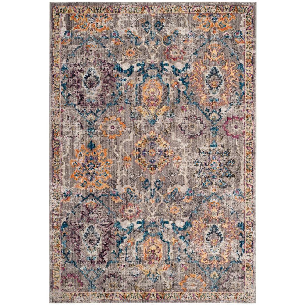 SAFAVIEH Bristol Collection 8' x 10' Grey/Blue BTL347A Boho Chic Distressed Area Rug
