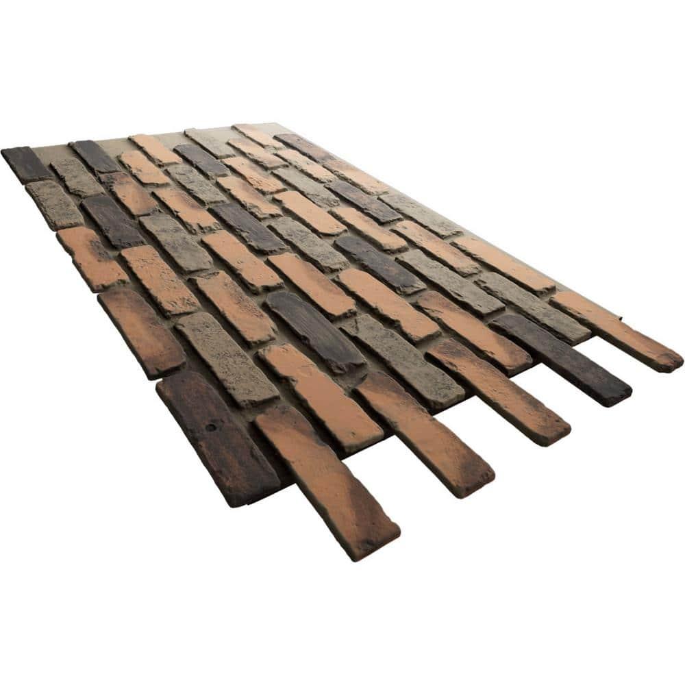 StoneCraft Aged Brick Faux Brick Panel, 46 7/8"W x 27"H x 1 1/4"D