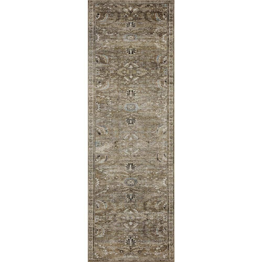 Ivory and Moss Reversible Synthetic Runner Rug 2'-6" x 12'