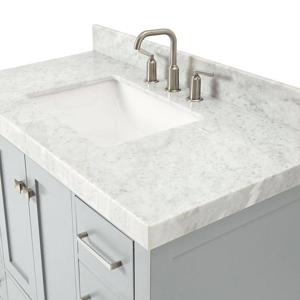 Cambridge 42'' Single Bathroom Vanity with Carrara Marble Top