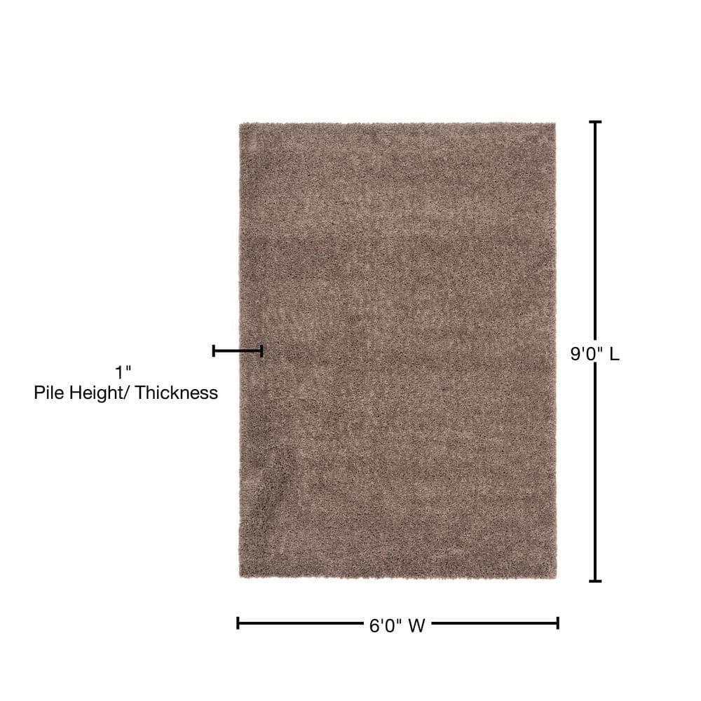 August Shag 900 AUG900 Power Loomed Indoor Area Rug - Taupe - 6'x9' - Safavieh