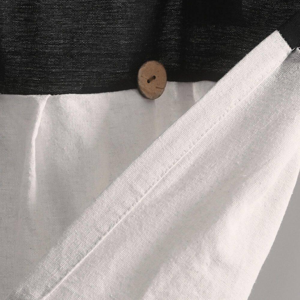 Lush Decor Linen Button Cotton Blend Tailored Window Valance