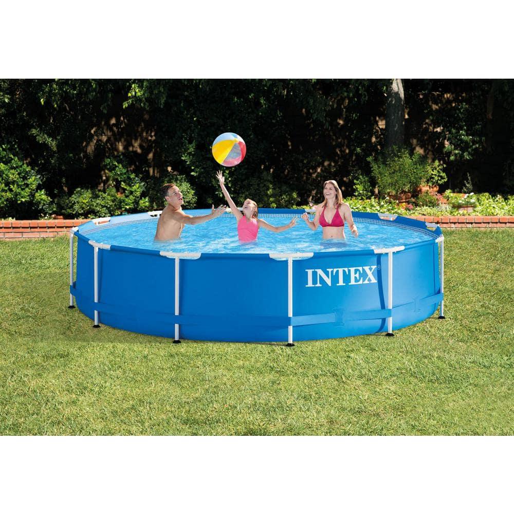Intex 12ft x 30in Metal Frame Round Swimming Pool Set 530 GPH Pump & 6 A Filters