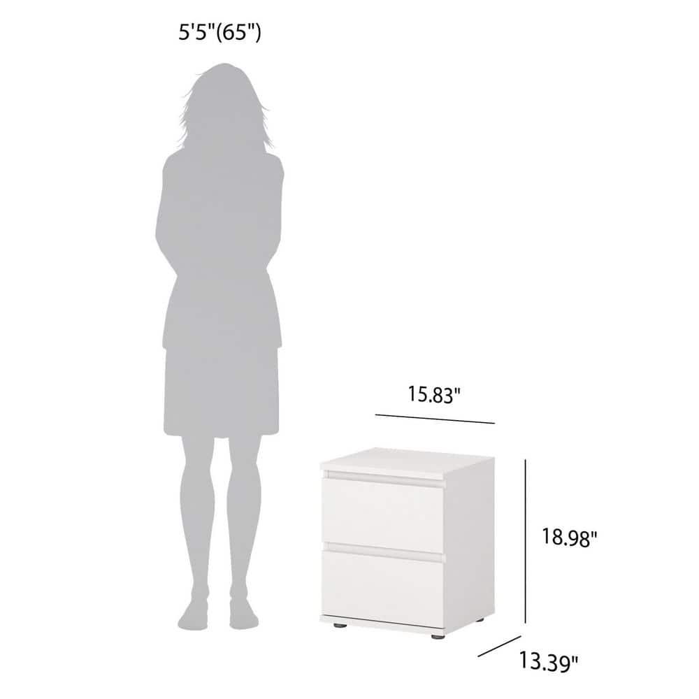 Tvilum, Aurora 2 Drawer Nightstand, White