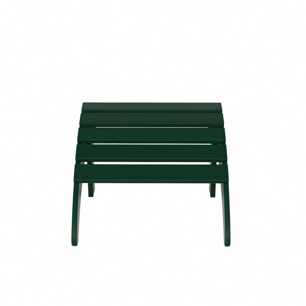 Polytrends  Laguna Hdpe All Weather Outdoor Patio Foldable Ottoman Dark Green