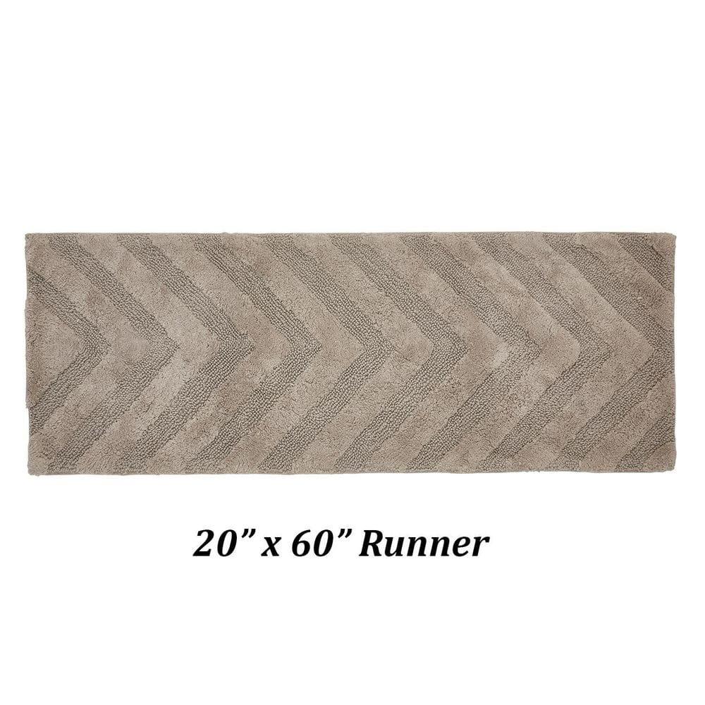 Better Trends Hugo 100% Cotton Tufted Non-Slip Backing Bath Rug 20" x 60" Runner - Beige
