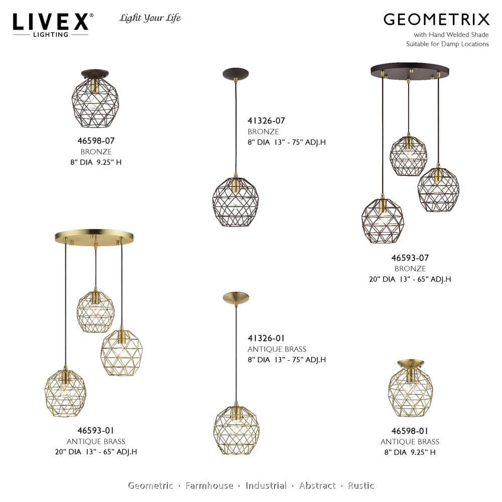 Livex Lighting Geometric Shade 1 - Light Pendant in  Black
