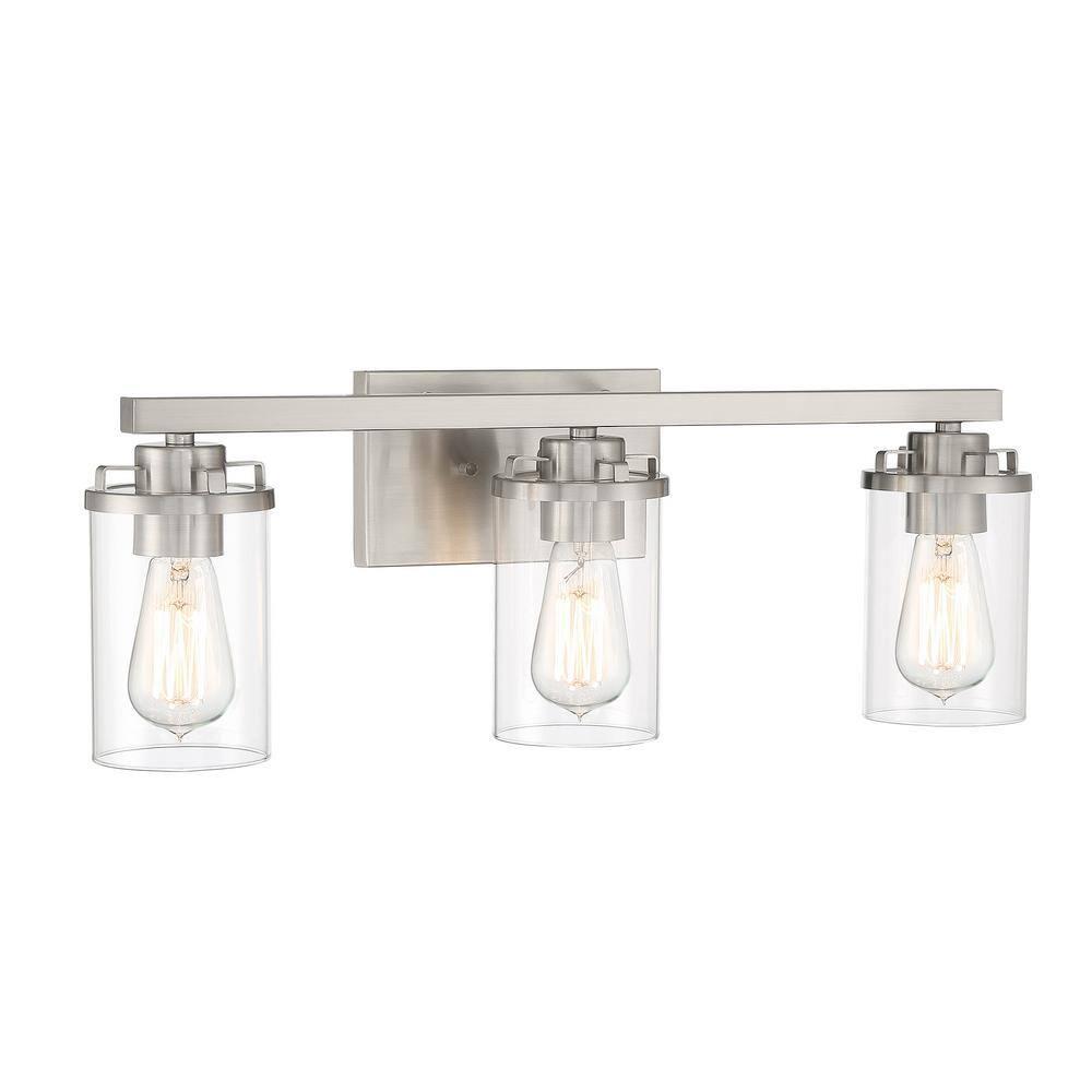 93303-BN-Designers Fountain-Jedrek - 3 Light Bath Vanity In Industrial Style-8.25 Inches Tall and 24 Inches Wide